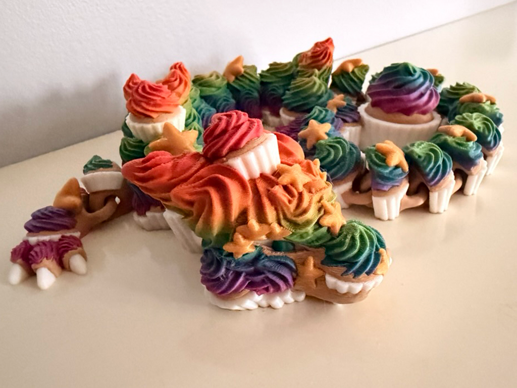 Birthday Cupcake Dragon with Clicker Tail
