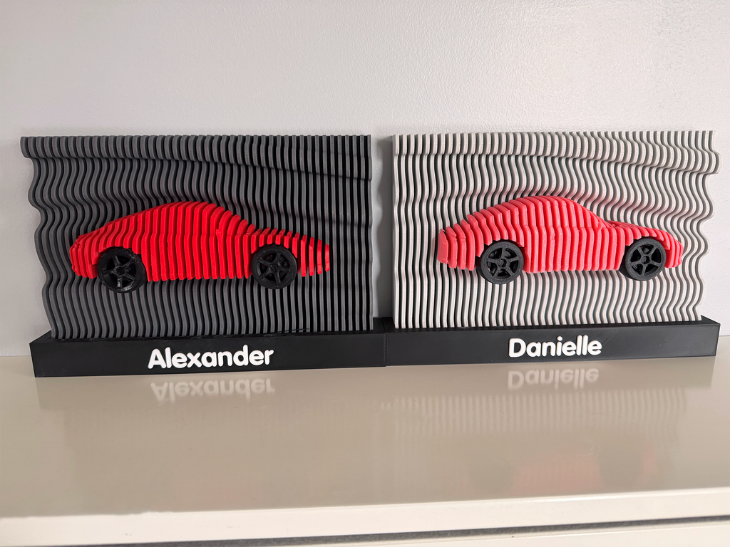 Personalised Porsche Raised Desk Art