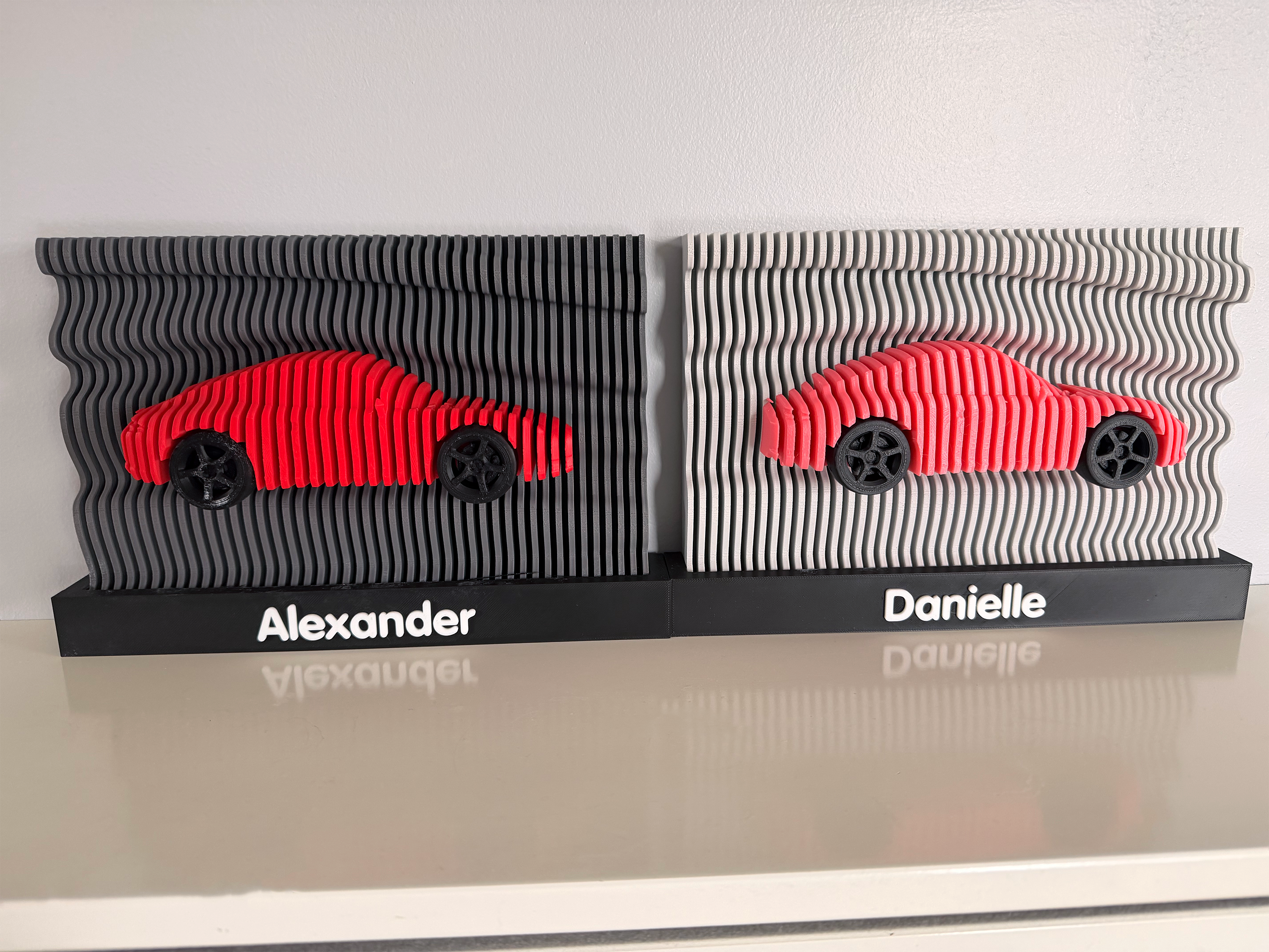 Personalised Porsche Raised Desk Art