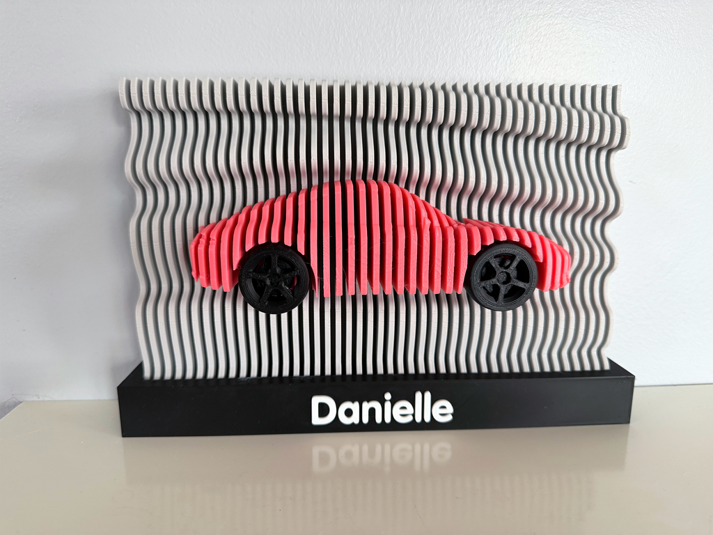 Personalised Porsche Raised Desk Art