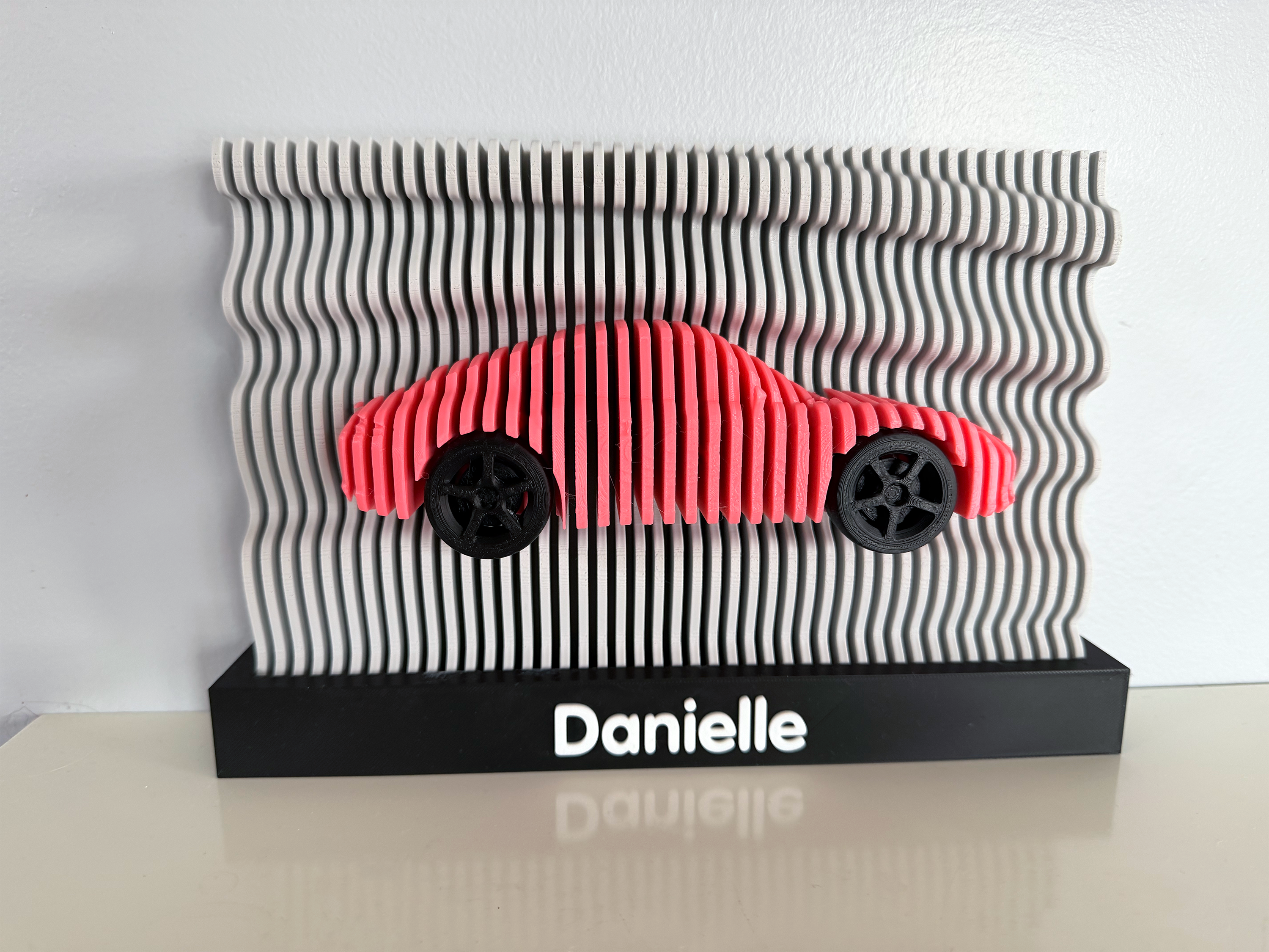 Personalised Porsche Raised Desk Art