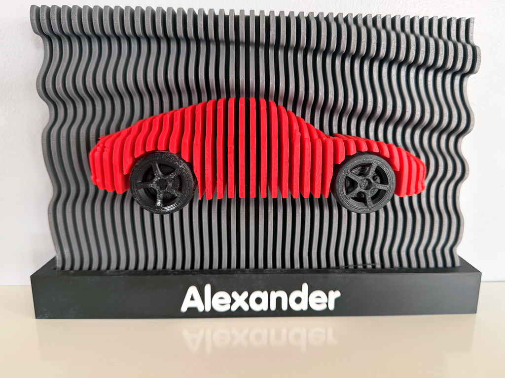 Personalised Porsche Raised Desk Art