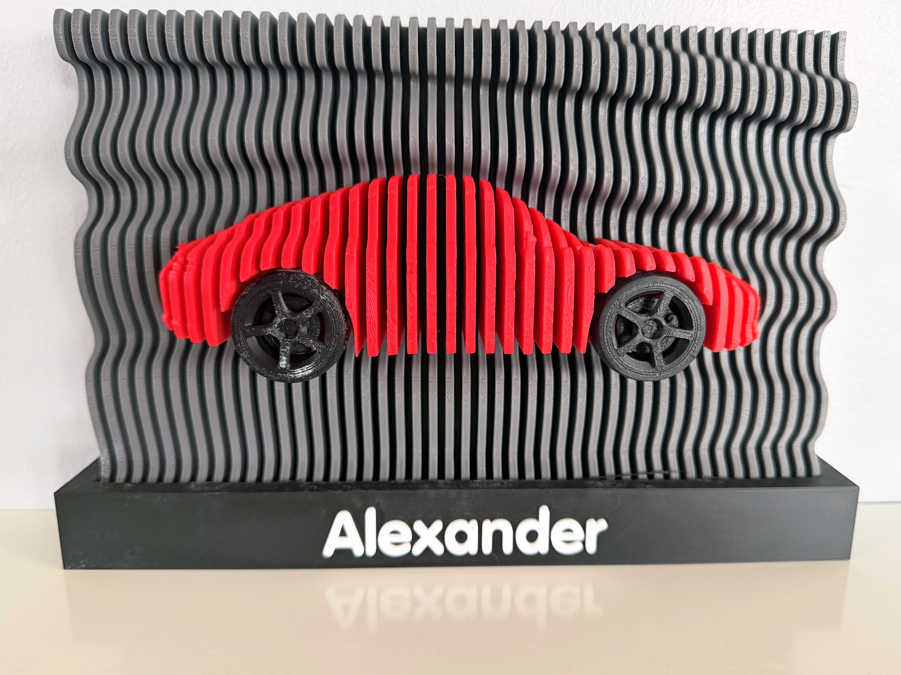 Personalised Porsche Raised Desk Art