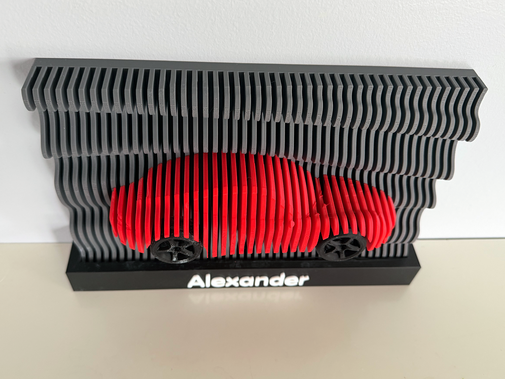 Personalised Porsche Raised Desk Art