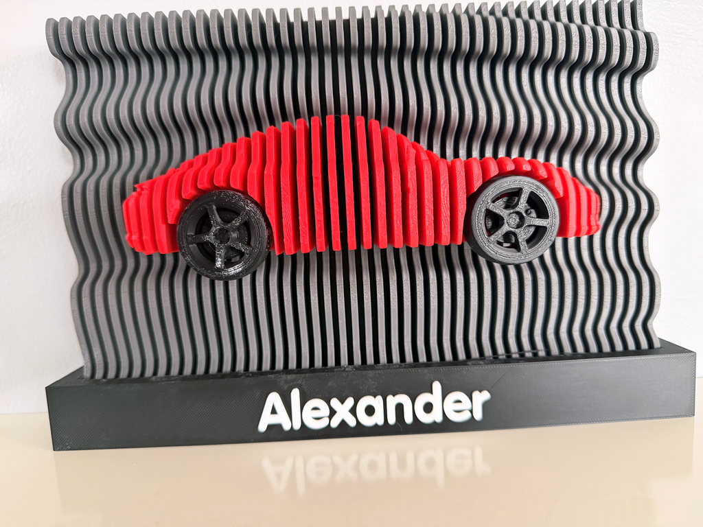 Personalised Porsche Raised Desk Art