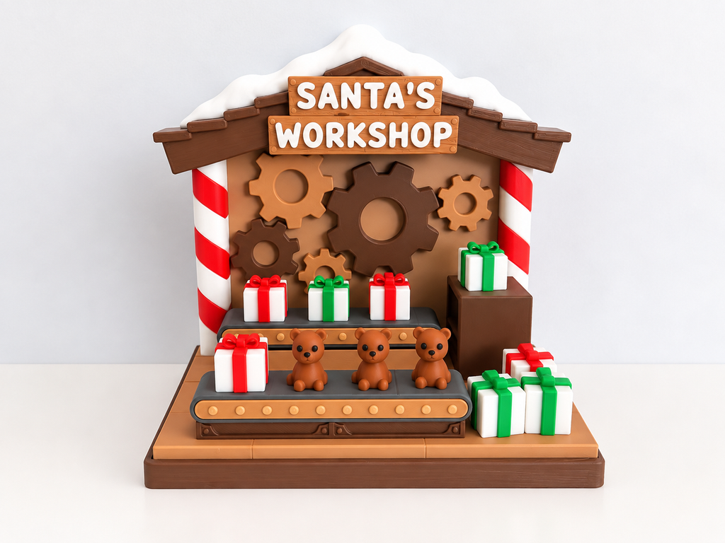 Flexi Santa and Santa's Workshop Playset